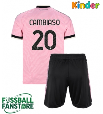 Juventus Andrea Cambiaso #20 Replik Auswärtstrikot Kinder 2026-27 Kurzarm (+ Kurze Hosen)